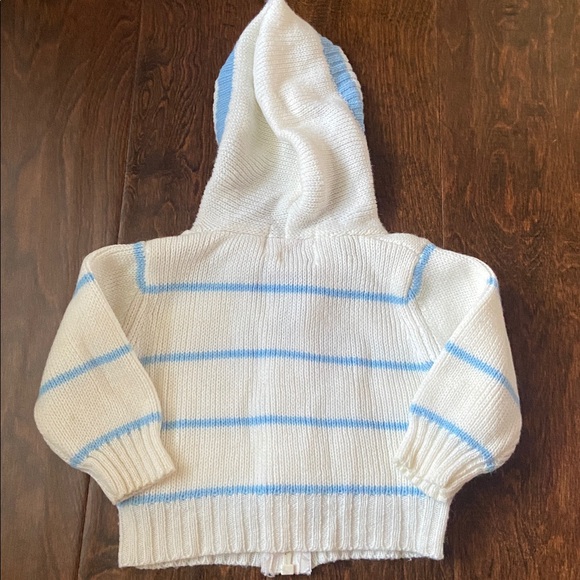 Vintage Izod Lacoste baby knit cable Hoodie cardigan full zip size 3-6M - Picture 5 of 9